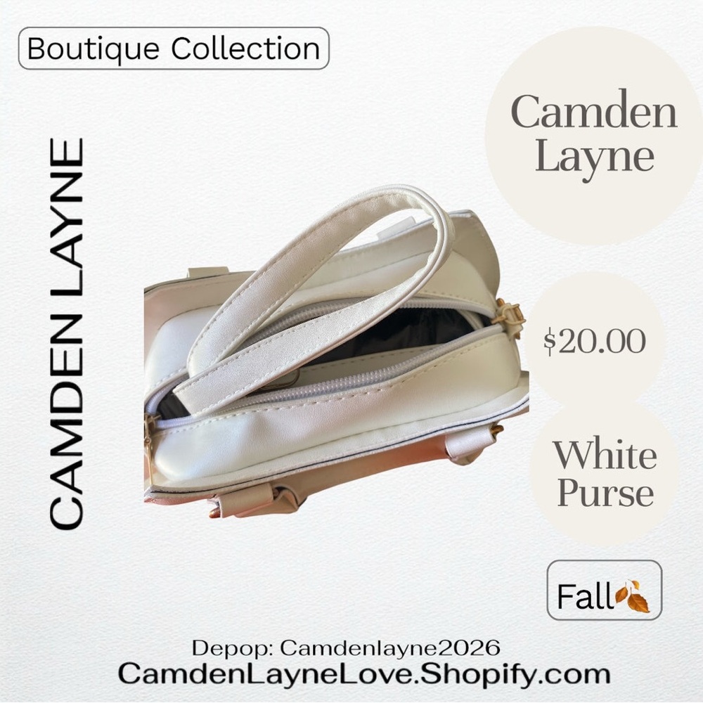 Camden Layne White Mini Bag with Spider Web Design - Picture 5 of 5